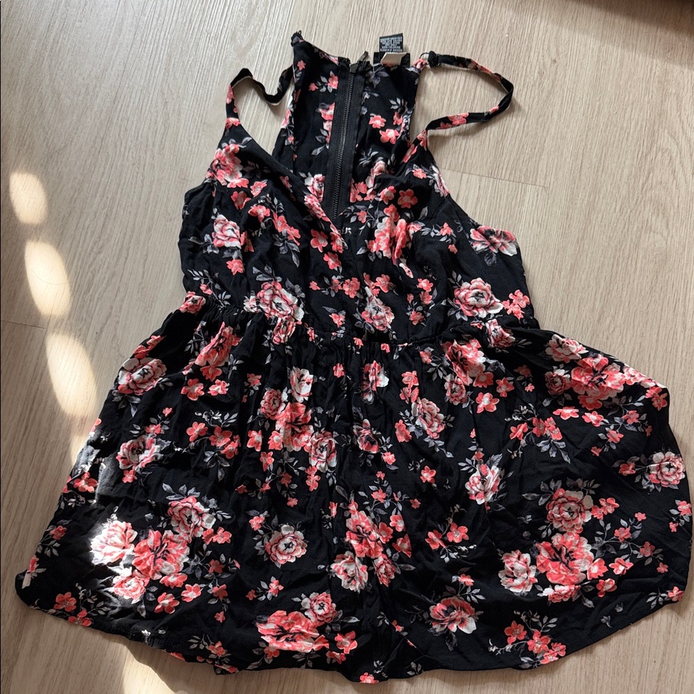 Torrid Black and Pink Floral Tank Top